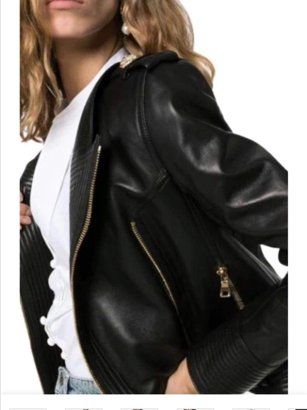 Balmain Black  Leather Jacket